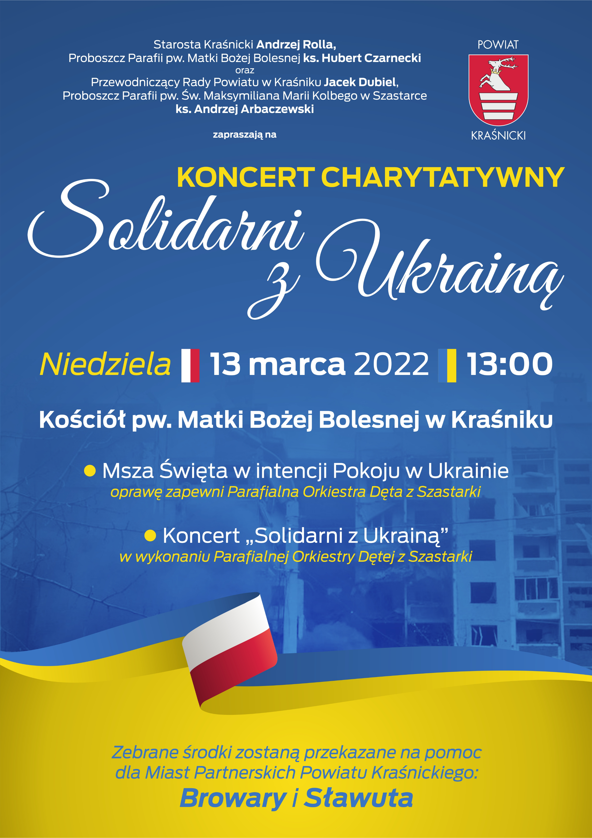 Informacja Starostwa Powiatowego w Kraśniku- Koncert charytatywny “Solidarni z Ukrainą”