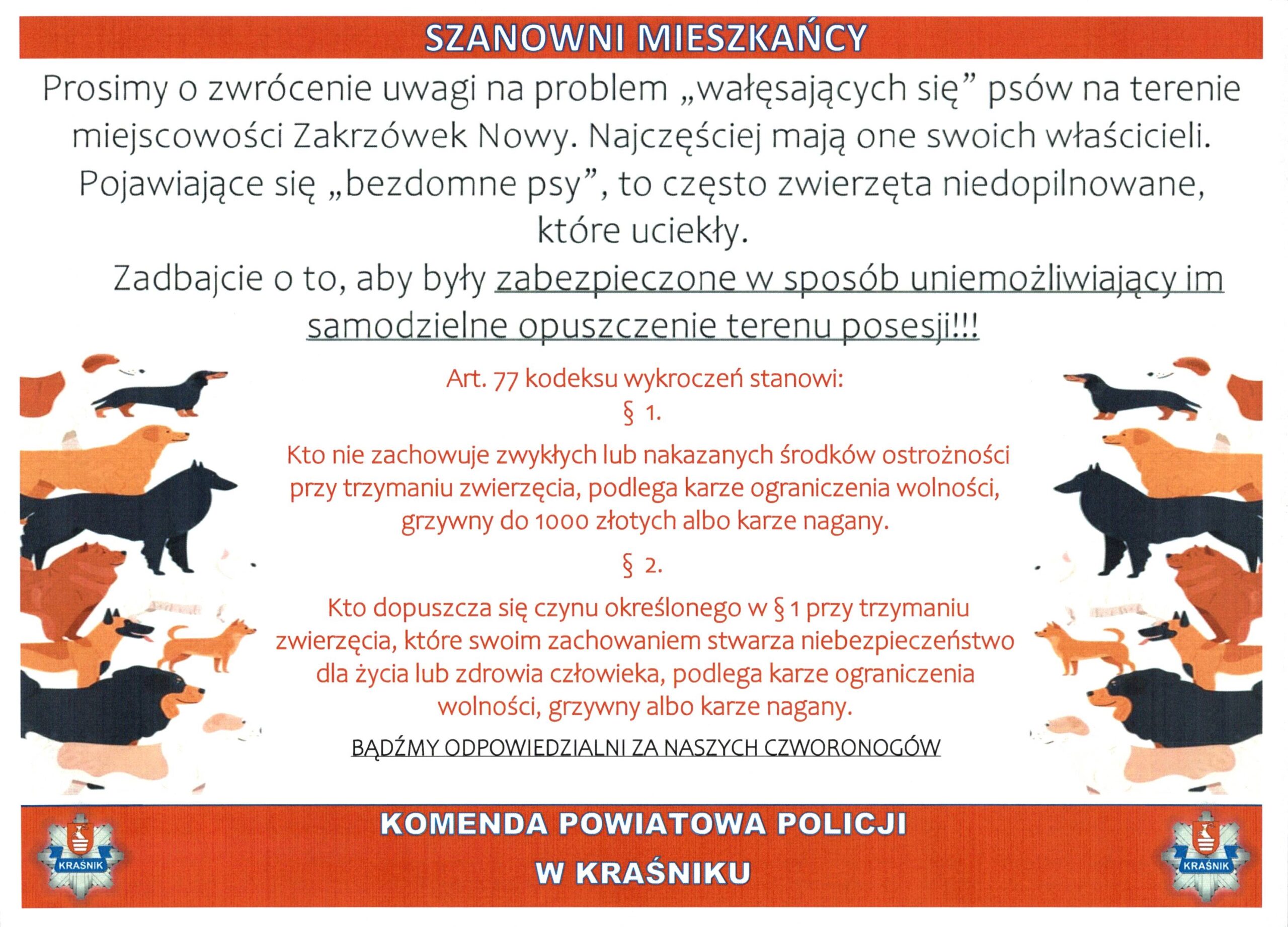 Informacja Komendy Powiatowej Policji w Kraśniku