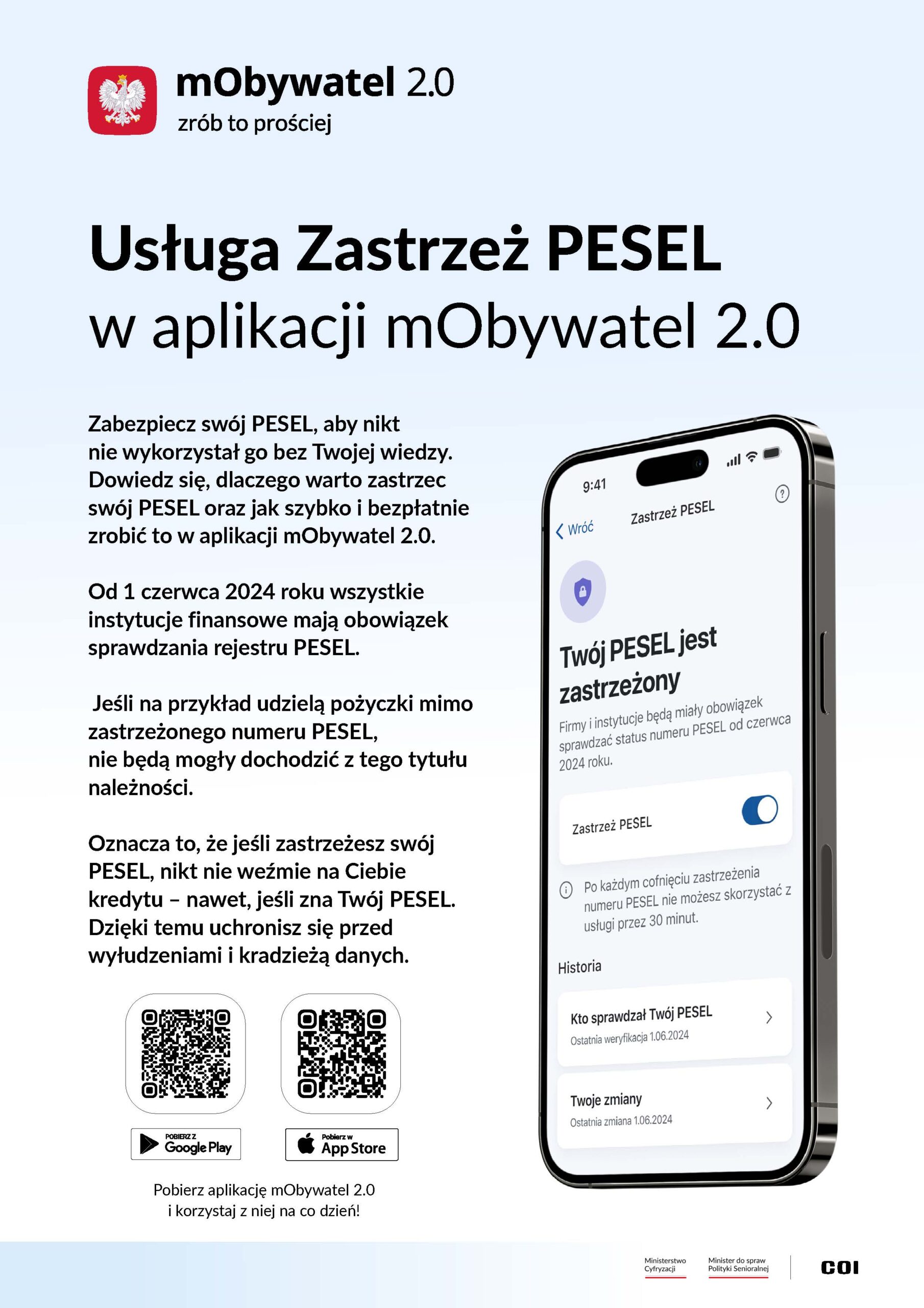 Zastrzeż PESEL i chroń swoje dane w mObywatelu 2.0