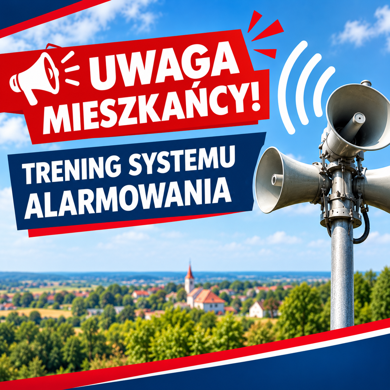 📢 UWAGA MIESZKAŃCY! – TRENING SYSTEMU ALARMOWANIA